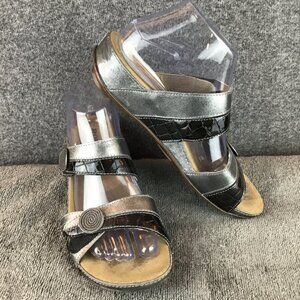 Romika Leather Silver and Black Croc Print Fidschi-22 Comfort Shoes Sz 39|8.5 US